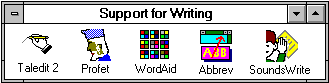 Figure 3: Software to support writing