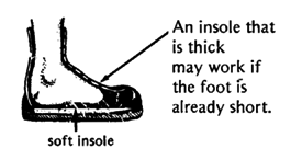 An insole that is thick into a standard shoe.