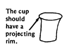 The cup should have a projecting rim.