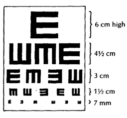 A group of older children can make an eye chart
