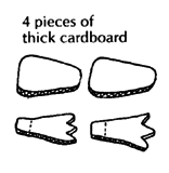 4 pieces of thick cardboard