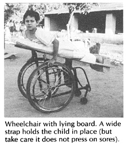Wheelchair with lying board.