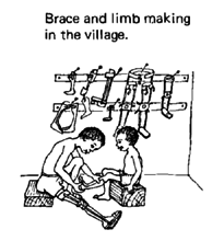 Brace and limb making in the village.