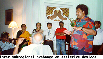 Inter-subregional exchange on assistive devices