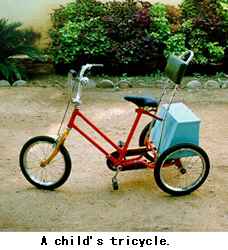 A child's tricycle.