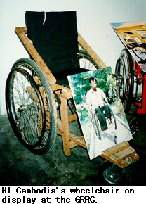 HI Cambodia's wheelchair on display at the GRRC.