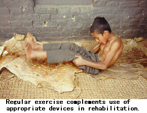 Regular exercise complements use of appropriate devices in rehabilitation.