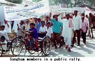 Sangham members in a public rally.