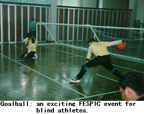 Goalball: an exciting FESPIC event for blind athletes.