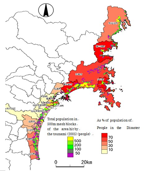 Mortality rate for residents and persons with disabilities in coastal municipalities