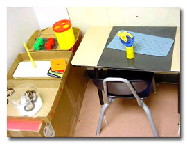 photo of the desk and classified educational materials