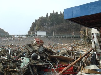 A pile of debris