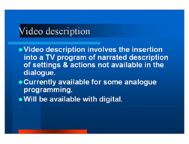 Video description