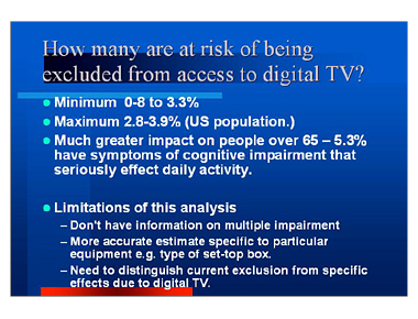 How many are at risk of being excluded from access to digital TV?