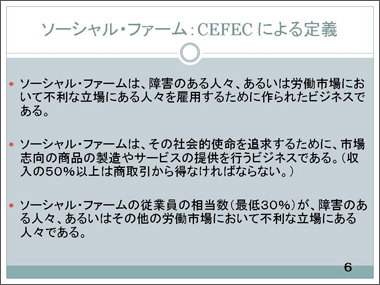 CEFECによるソーシャル・ファームの定義