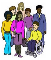絵：障害のある人と支援者