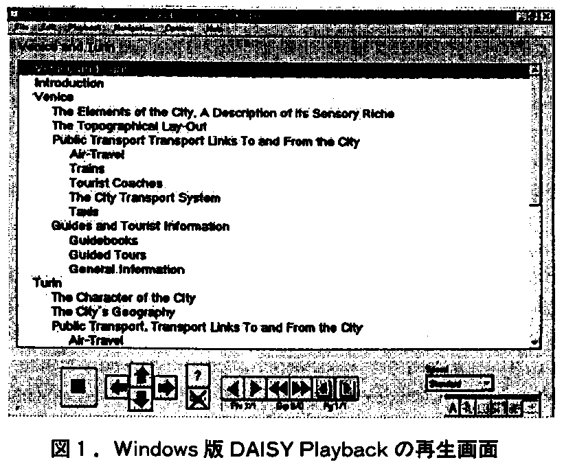 図１　Windows版 DAISY Playbackの再生画面