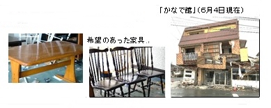 希望のあった家具、「かなで館」(6月4日現在)の写真