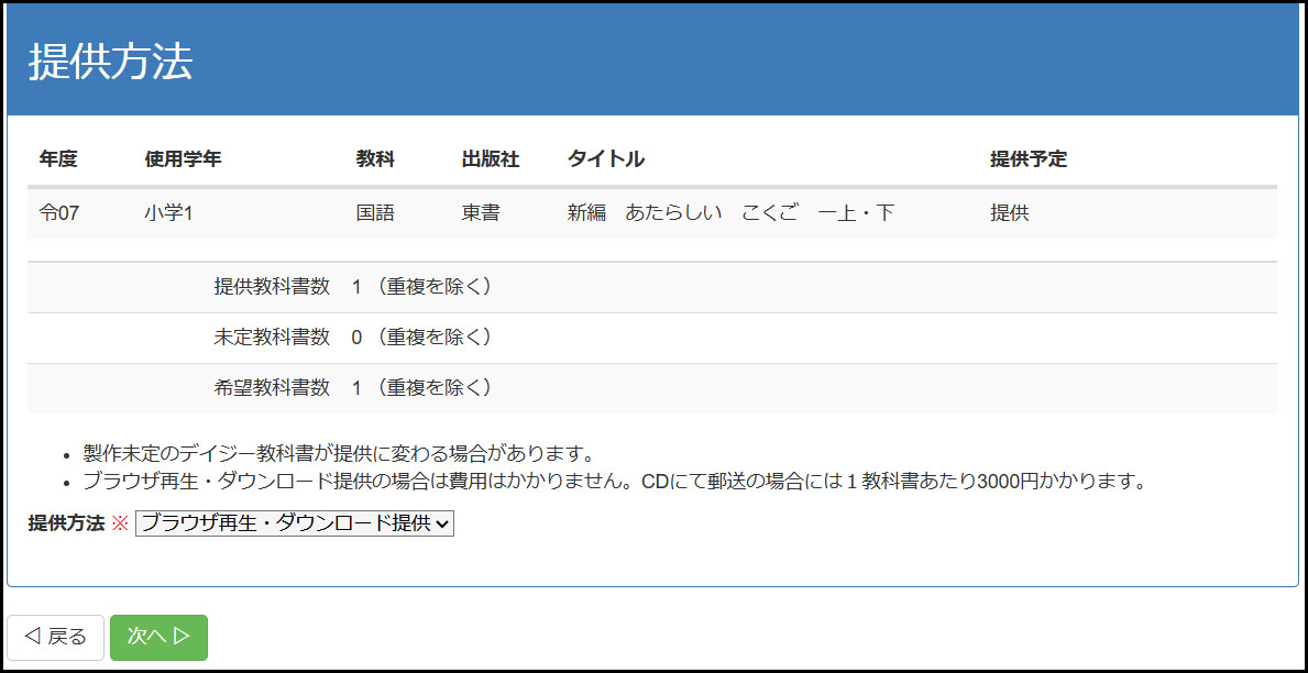 提供状況