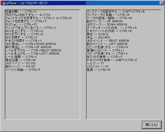 ショートカットキー
