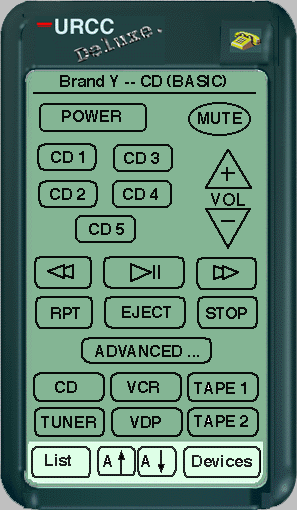 An URCC controller controlling CD portion of a stereo.