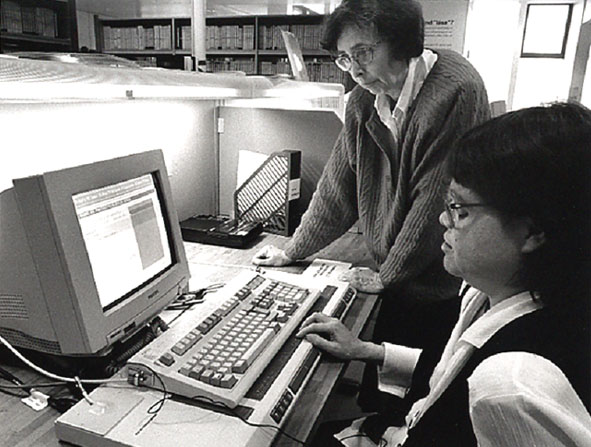 Picture: Staff instructing customers in the use of computers