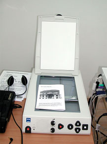 Picture: The scanner reading the books