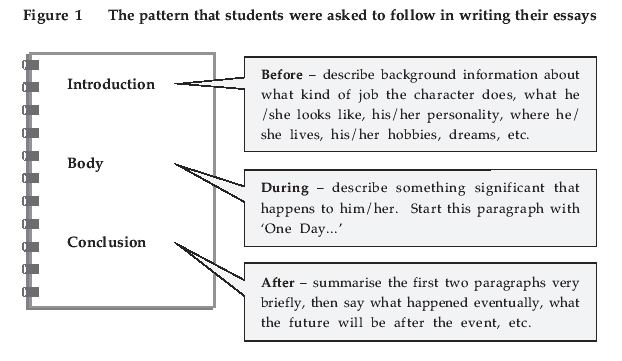 Figure 1 The pattern that students were asked to follow in writing their essays