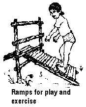 Ramps for play and exercise.