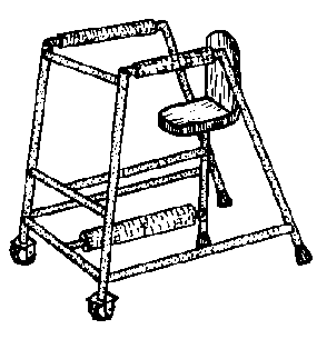 A walker with a foot separator.