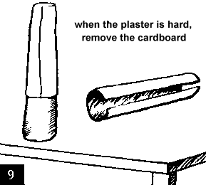 Figure 9. When the plaster is hard, remove the cardboard.