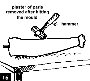 Figure 16. Plaster of paris removed after hitting the mould by hammer.