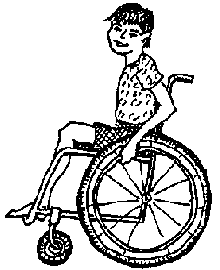 Marcos with a smaller wheelchair.
