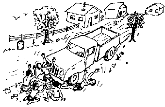Then the hand-brake failed, and the truck rolled down the steep dirt road toward the children at play.