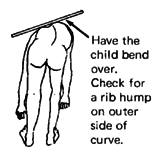 Have the child bend over.