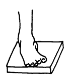A child's ankle bends over to the outside.