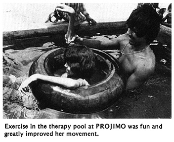 Exercise in the therapy pool at PROJIMO was fun and greatly improved her movement.