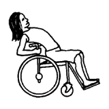 Carlota has a wheelchair with a low back.