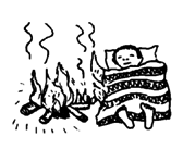 Lupito slept too close to the fire and his blanket caught fire.
