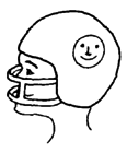 A 'hard hat' helmet with a face mask.