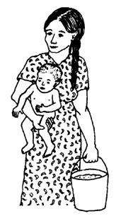 Carrying baby frees his head and arms to move and look around.