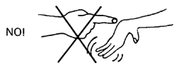 Stroking the back of the hand may cause her to grip or open the hand without control.