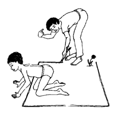 Encourage child to crawl sideways and backward.