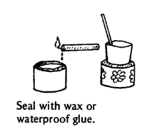Seal with wax or waterproof glue.