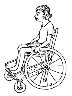 A girl who rides a wheelchair.