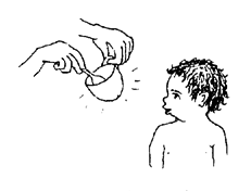 To test if a baby hears some kinds of sound but not others, do this.