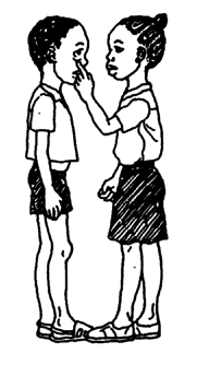 Looking at each other's eyes for signs of problems