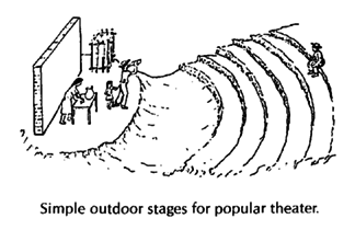 Simple outdoor stages for popular theater.