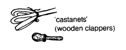 'castanets' (wooden clappers)