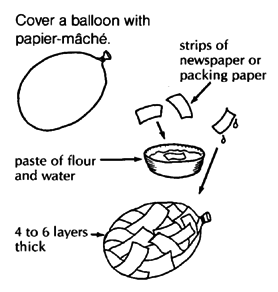 Cover a ballon with papier-mache